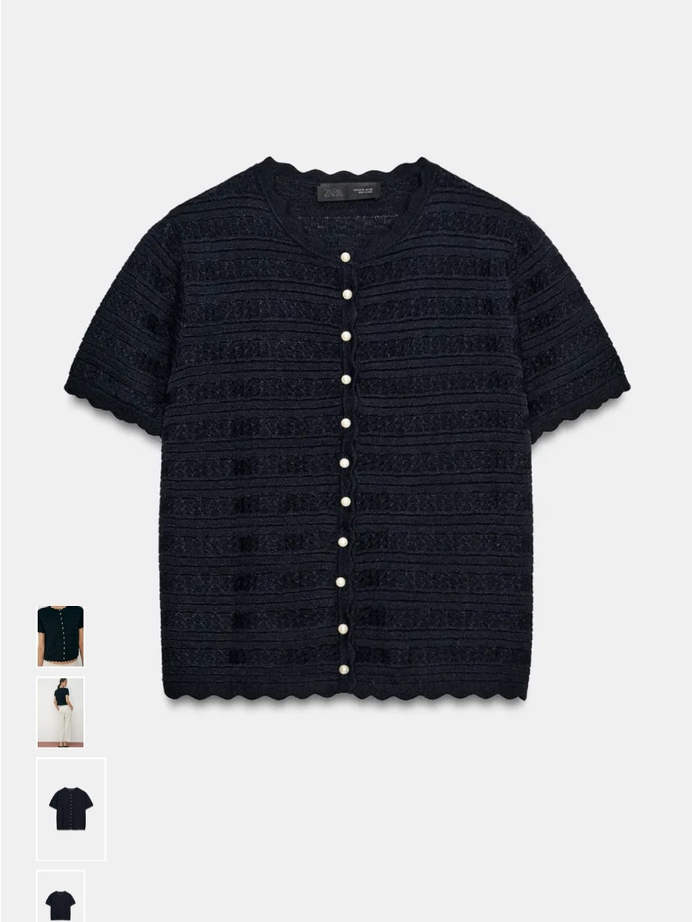 ZARA PEARL BUTTON CARDIGAN
